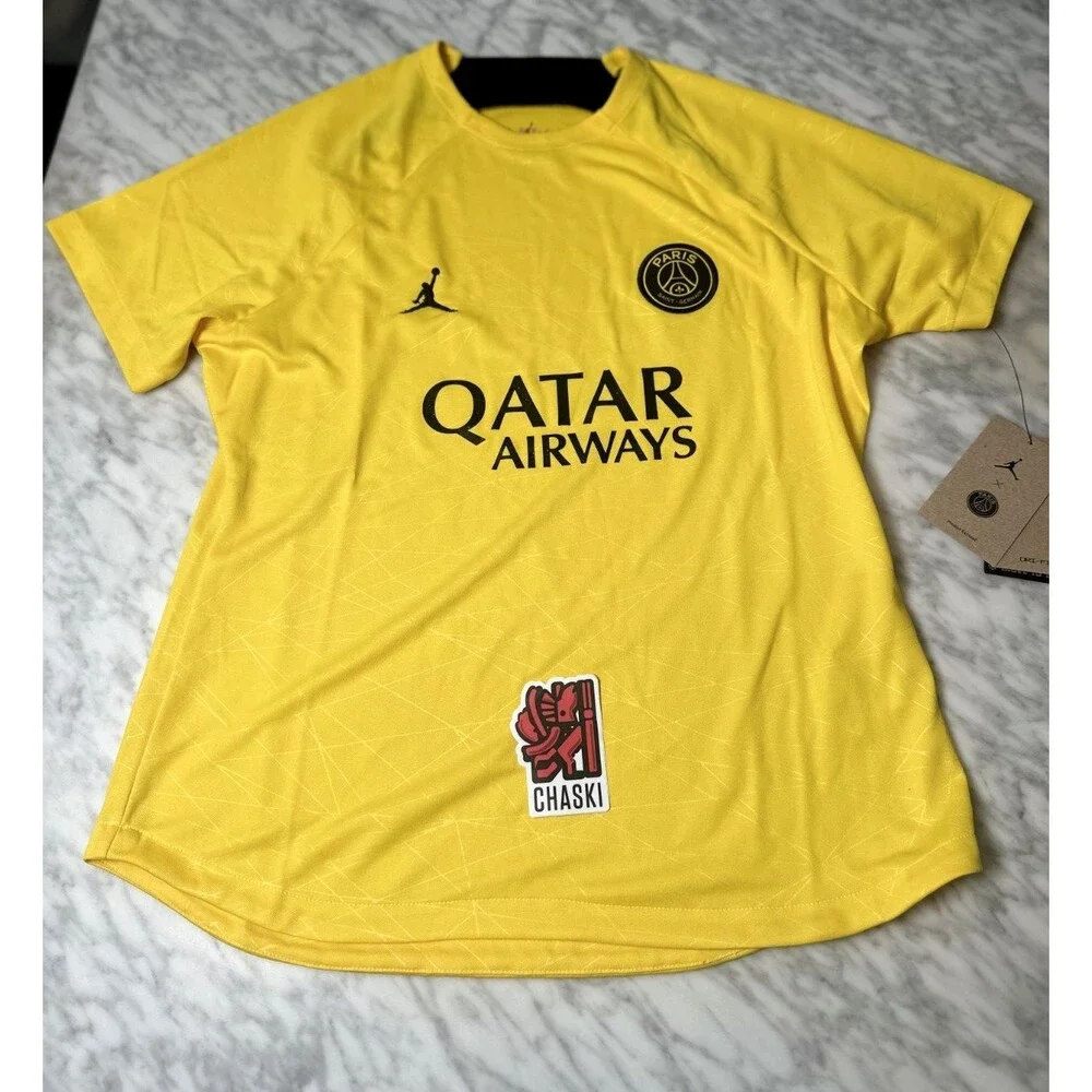 Nike Jordan x PSG Pre-Match Training Jersey Tour Yellow  Womens Med DR4913-720